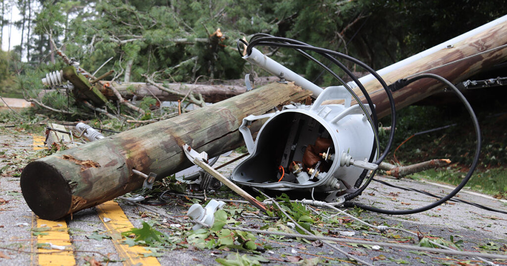 Damaged Transformer Caused by a storm creating a power surge